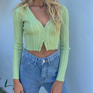 Princess Polly Mariah Cardigan Green